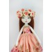 Cloth Doll 16" With Long Brown Hair In A Removable Dress