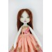 Cloth Doll 16" With Long Brown Hair In A Removable Dress