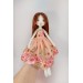 Cloth Doll 16" With Long Brown Hair In A Removable Dress