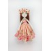 Cloth Doll 16" With Long Brown Hair In A Removable Dress