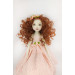 Cloth Doll For Interior Decoration With Long Brown Hair In A Removable Dress