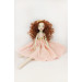 Cloth Doll For Interior Decoration With Long Brown Hair In A Removable Dress