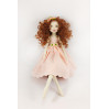 Cloth Doll For Interior Decoration With Long Brown Hair In A Removable Dress