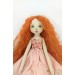 Cloth Doll For Interior Decoration With Long Red Hair In A Removable Dress