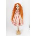 Cloth Doll For Interior Decoration With Long Red Hair In A Removable Dress