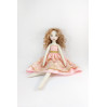 Cloth Doll For Interior Decoration With Long Red Hair In A Removable Dress