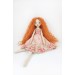Cloth Doll For Interior Decoration With Long Red Hair In A Removable Dress