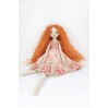 Cloth Doll For Interior Decoration With Long Red Hair In A Removable Dress