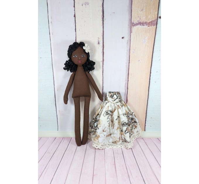 Handmade Black Cloth Doll 