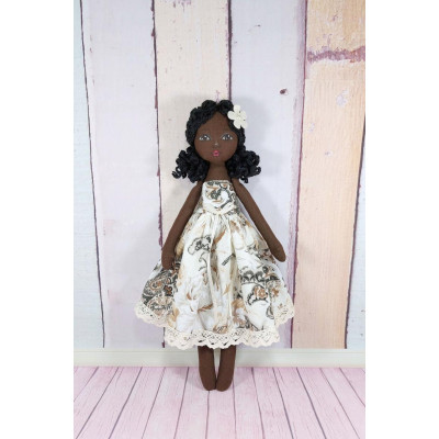 Handmade Black Cloth Doll 