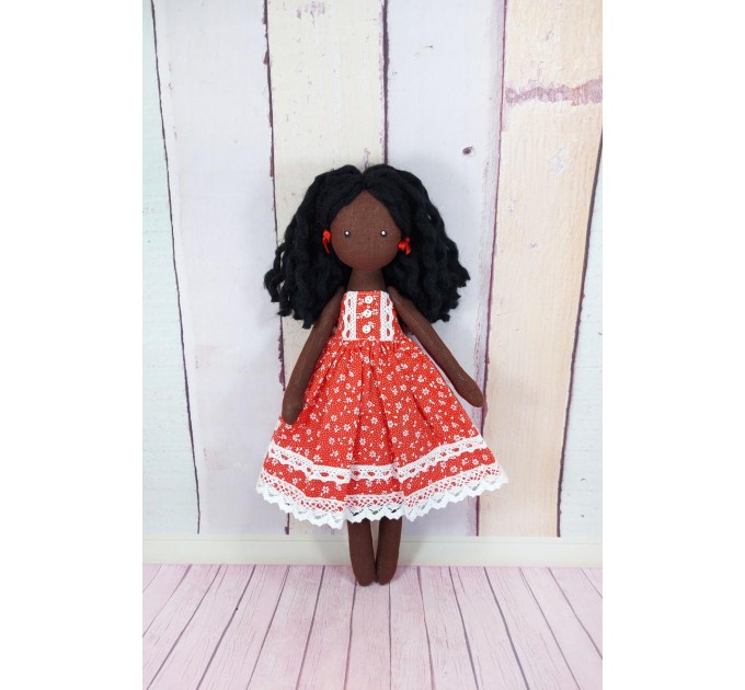 Handmade Black Cloth Doll 