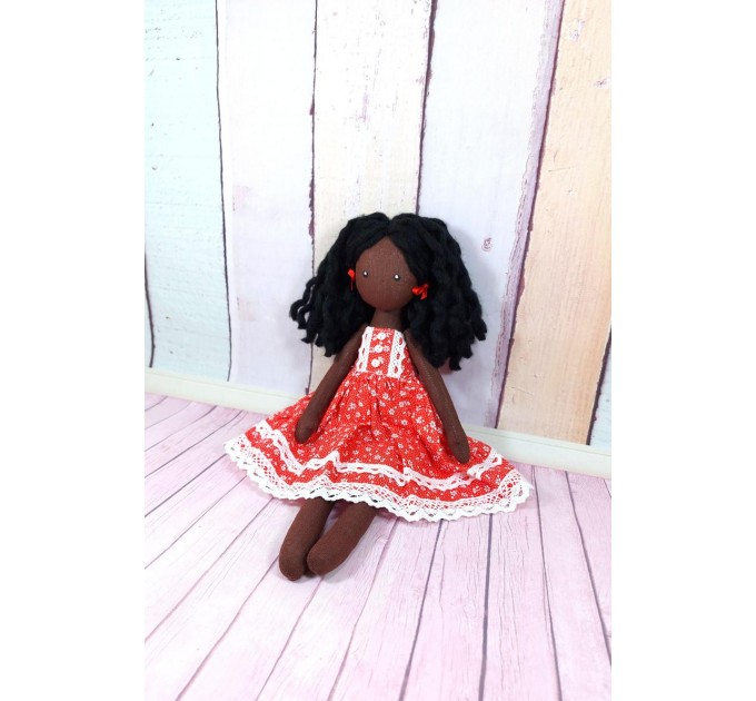 Handmade Black Cloth Doll 