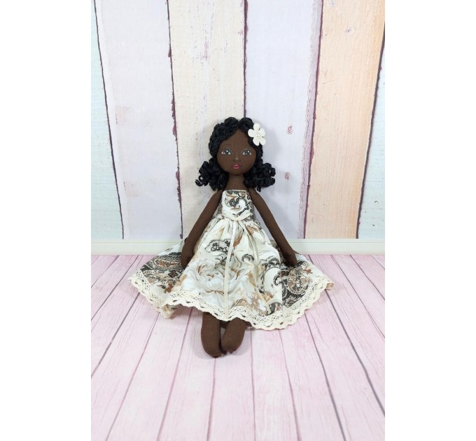 Handmade Black Cloth Doll 