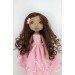 Handmade Brown Rag Doll 16 Inches  In A Pink Dress