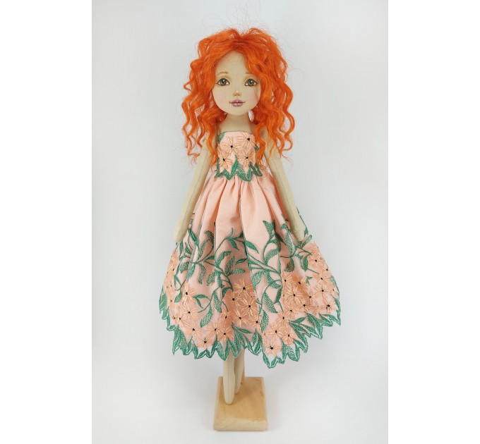 Handmade Rag Doll 18 Inches With Red Hair