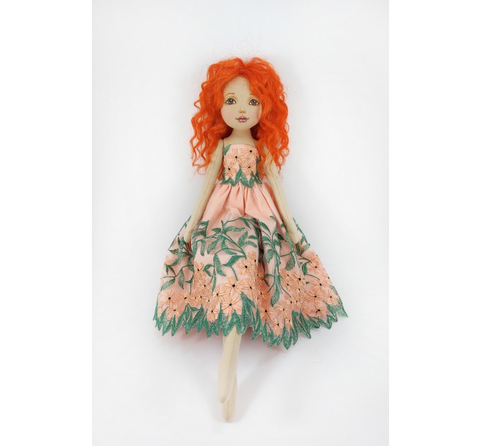 Handmade Rag Doll 18 Inches With Red Hair