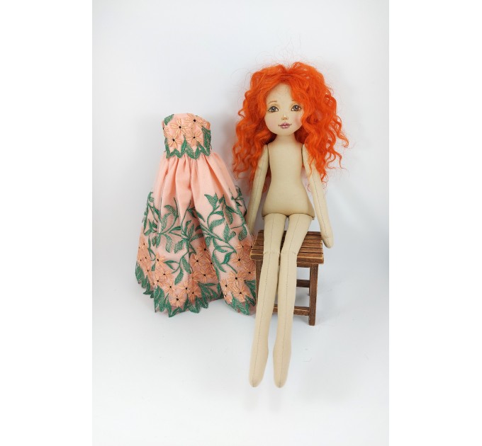 Handmade Rag Doll 18 Inches With Red Hair