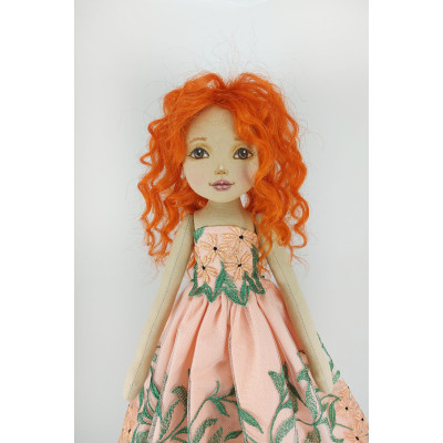 Handmade Rag Doll 18 Inches With Red Hair