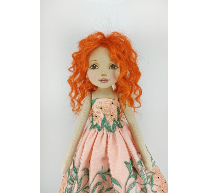 Handmade Rag Doll 18 Inches With Red Hair