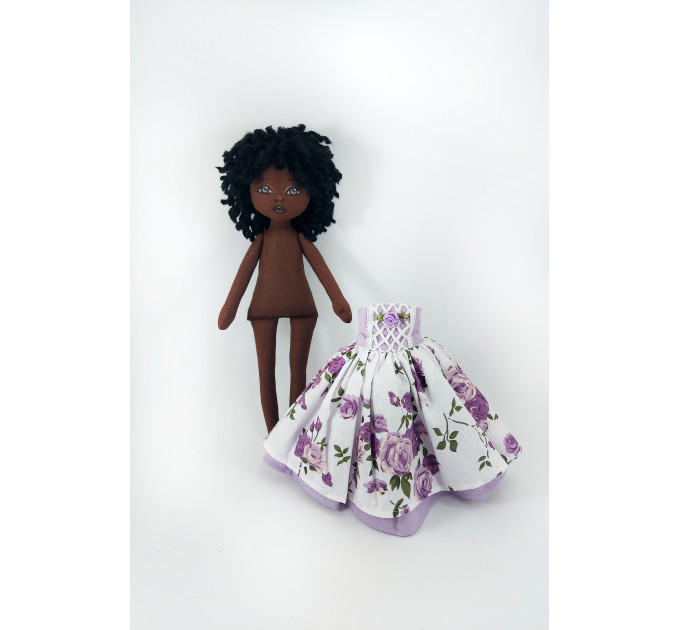 Handmade Rag Doll In A White Removable Dress.