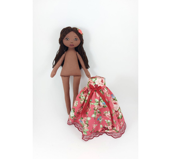 Handmade Rag Doll In  Removable Dress