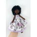 Handmade Rag Doll In A White Removable Dress.