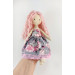 Handmade Rag Doll With Pink Hair