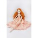Handmade Red Doll In  A Pink Dress
