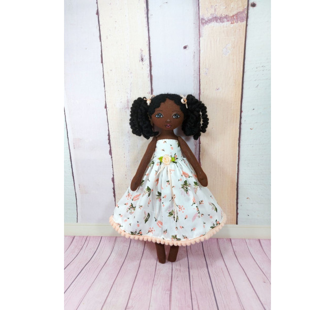 Black Doll With Curly Hair | Handmade Black Doll