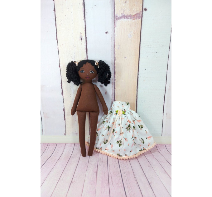 Black Doll With Curly Hair | Handmade Black Doll