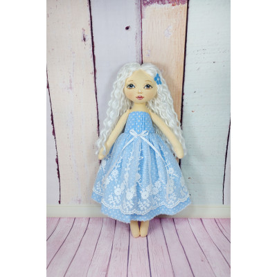 Little Cloth Princess Doll In Blue Dress