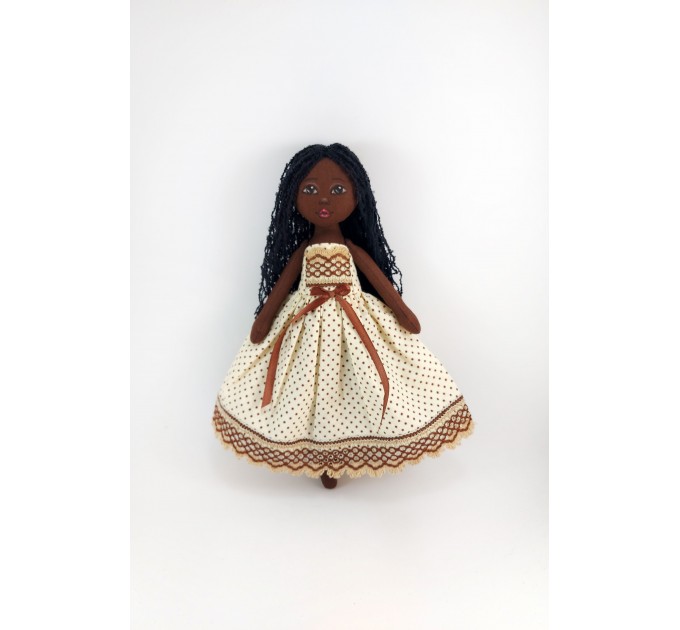 Little Doll Made Of Black Fabric 12 Inches