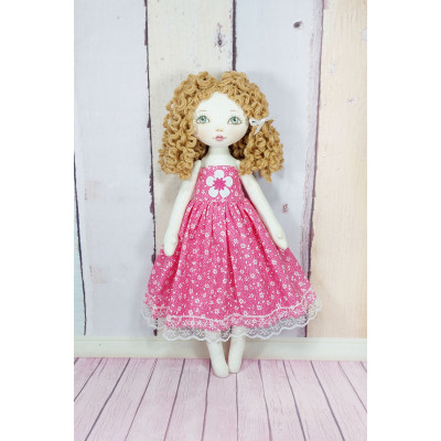 Little Rag Doll In Pink Dress