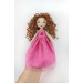 Rag Doll In A Purple Dress With Red Curly Hair