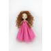 Rag Doll In A Purple Dress With Red Curly Hair