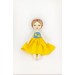 Ukrainian Handmade Rag Doll In A Blue-Yellow Dress.