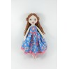 Handmade Rag Doll In A Blue Dress