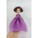 White Little Rag Princess Doll In A Violet Dress
