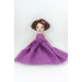 White Little Rag Princess Doll In A Violet Dress