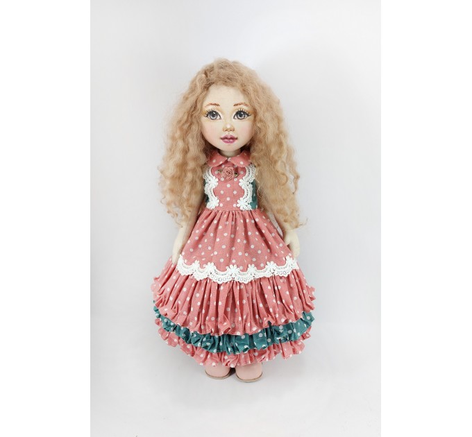 Collectible Rag Doll 15 Inches In A Removable Clothes In The Old Style