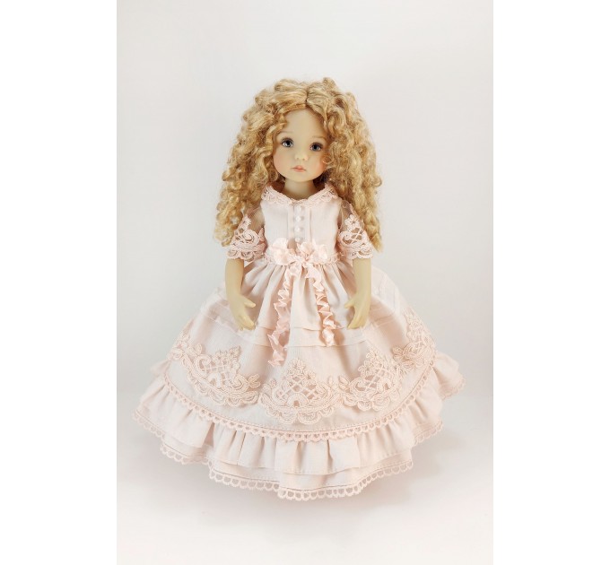 2 Dresses For Little Darling Doll, Pink, Hand-Sewn from Cotton