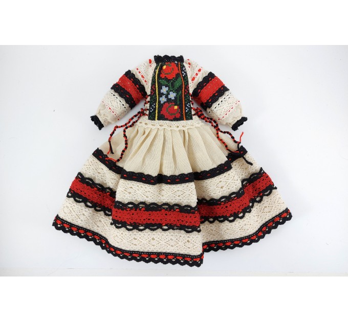 Rag Doll Mascot In A Folk Embroidered Handmade Dress