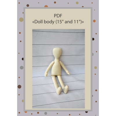 PDF Cloth Doll Pattern 15 and 11 Inches