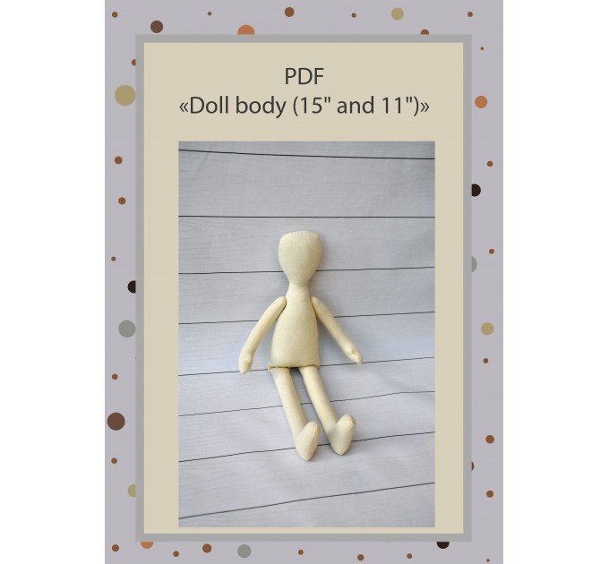 PDF Cloth Doll Pattern 15 and 11 Inches