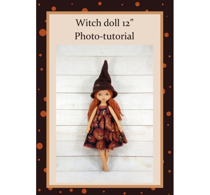 PDF Photo Tutorial & Pattern Rag Doll Witch 12 Inches