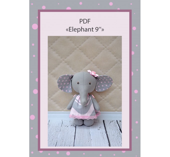 PDF Plush Elephant 9 Inches Pattern & Tutorial