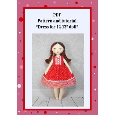 Pattern Sewing Dresses For Dolls 12-13 Inches