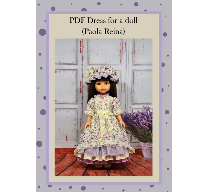 PDF Pattern & Tutorial " Dress For Paola Doll" #1