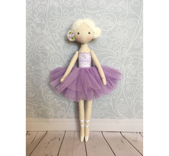 Handmade Ballerina Doll | Handmade Cloth Dolls In Violet Dress 