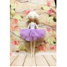 Handmade Ballerina Doll In Violet Dress 